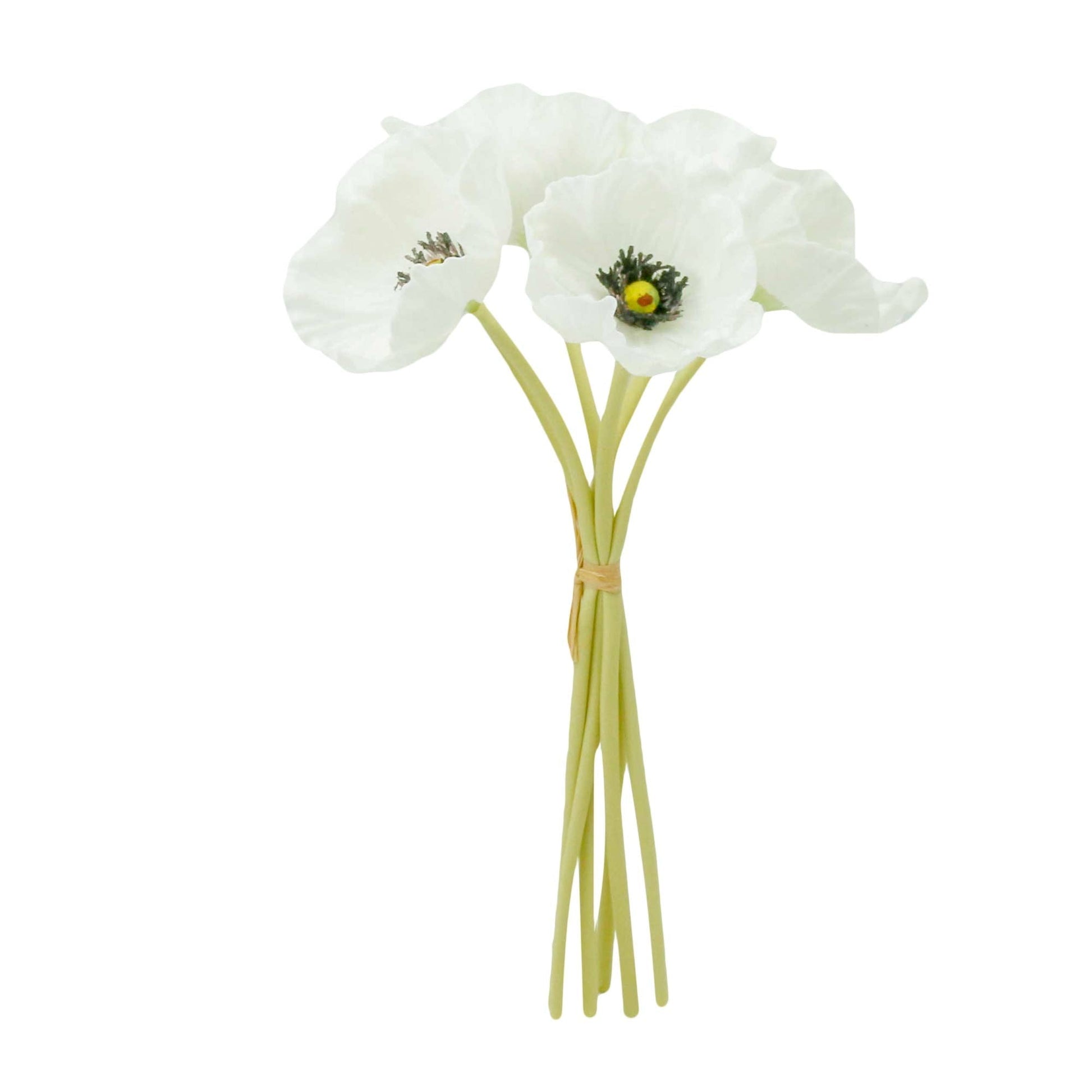 11" Real Touch Poppy-6 stems per bundle: Blush and Beauty Pink
