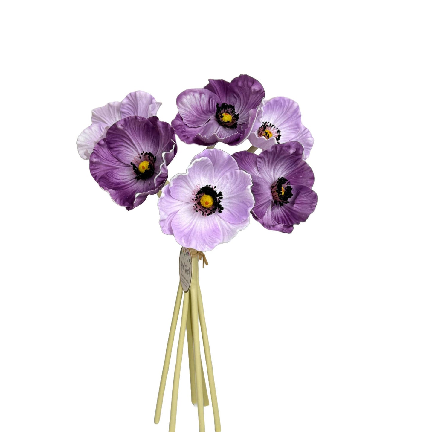11" Real Touch Poppy-6 stems per bundle: Blush and Beauty Pink