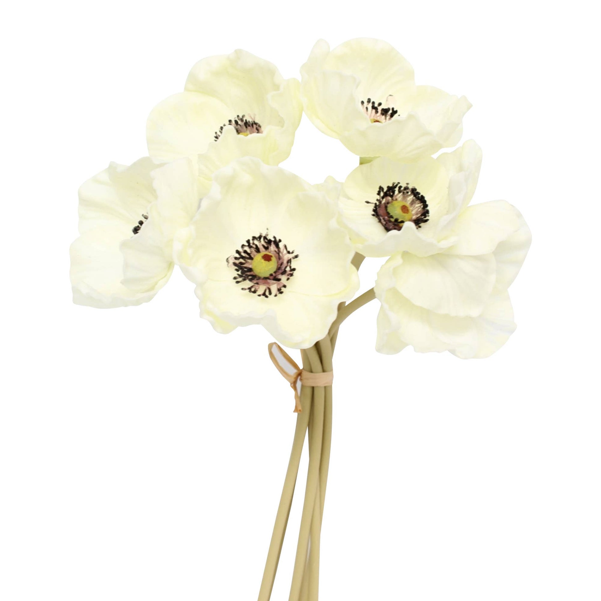 11" Real Touch Poppy-6 stems per bundle: Blush and Beauty Pink