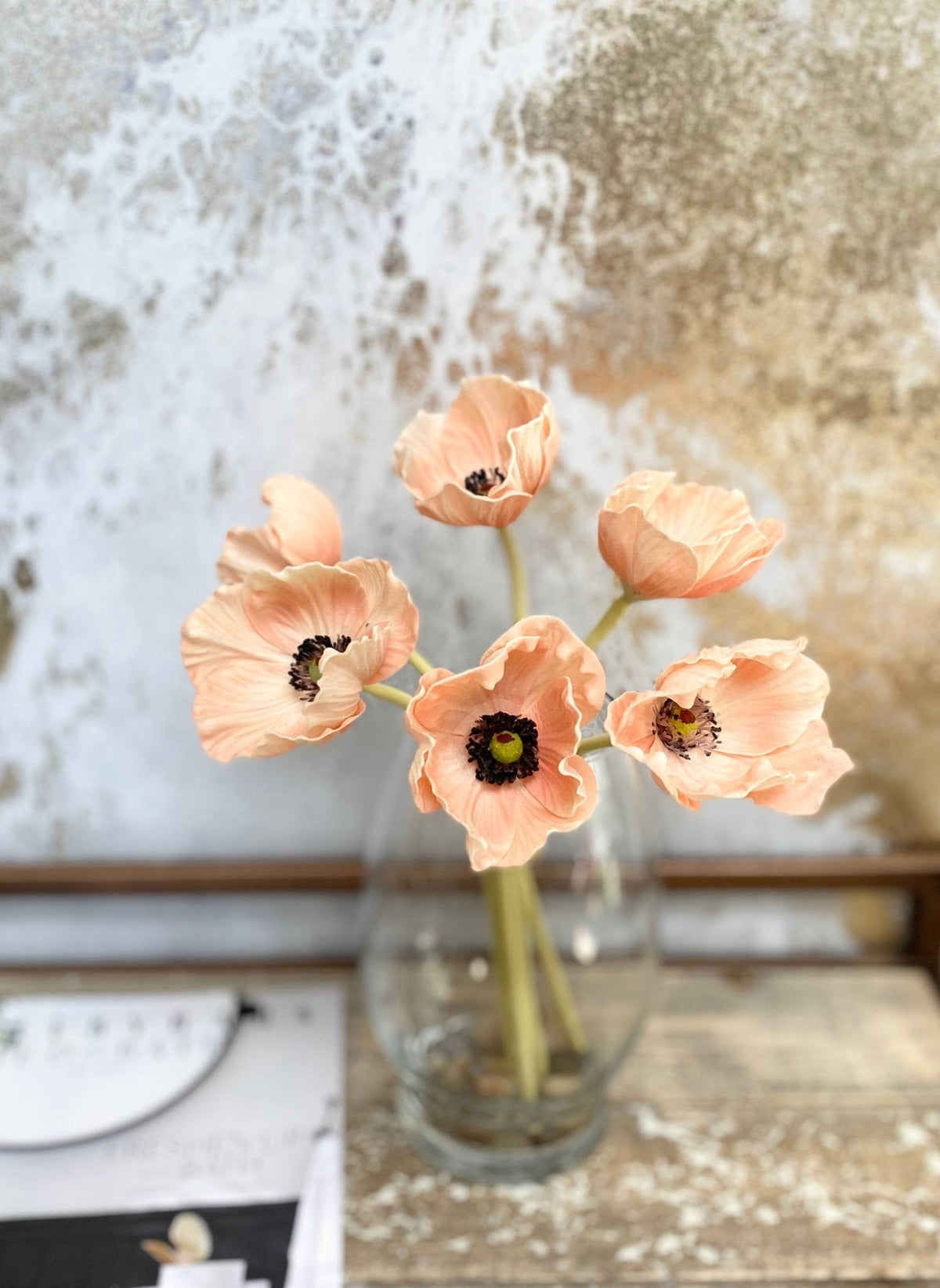 11" Real Touch Poppy-6 stems per bundle: Blush and Beauty Pink - The Mustard Seed Collection, The Seed