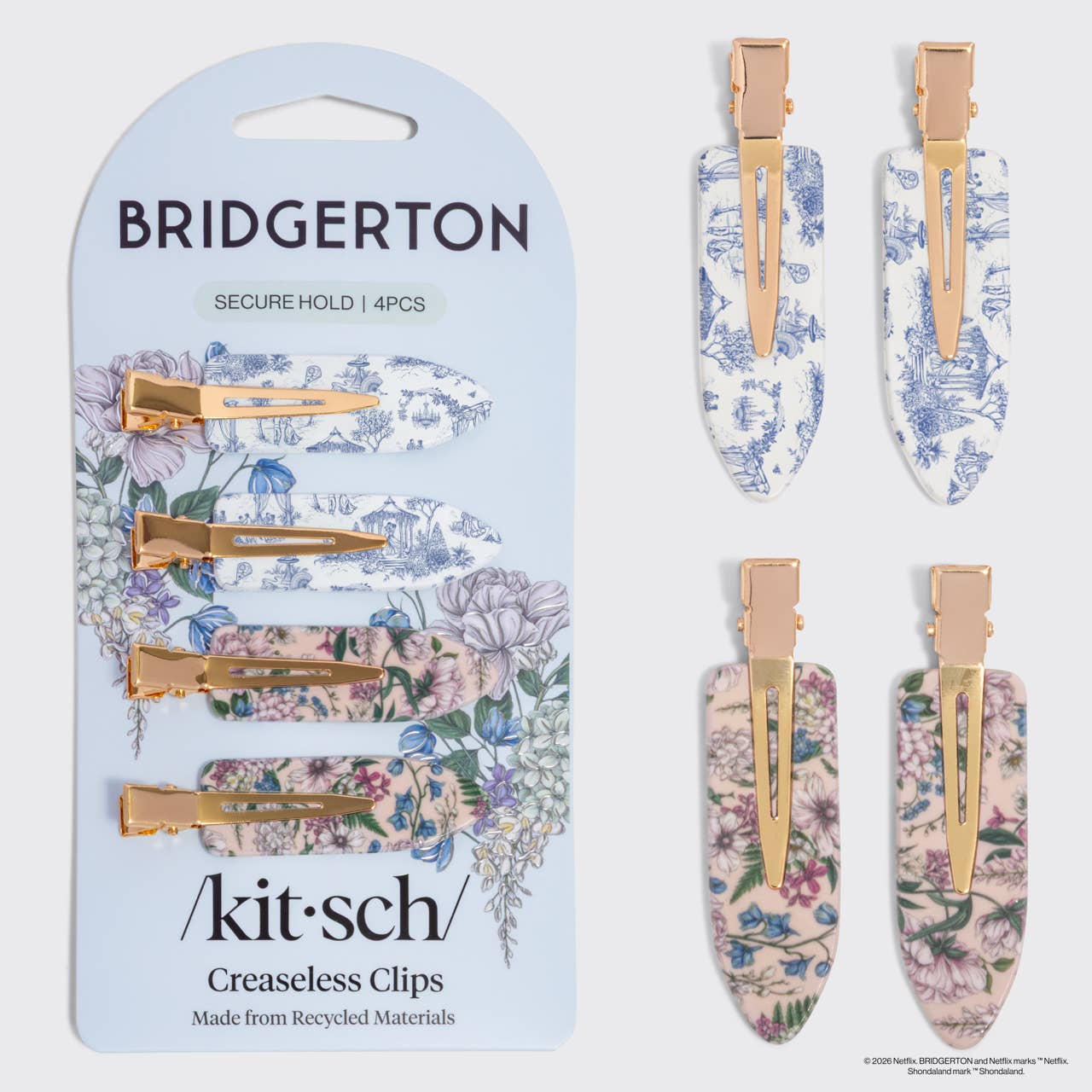 Bridgerton & Kitsch Creaseless Clips in Toile in Bloom