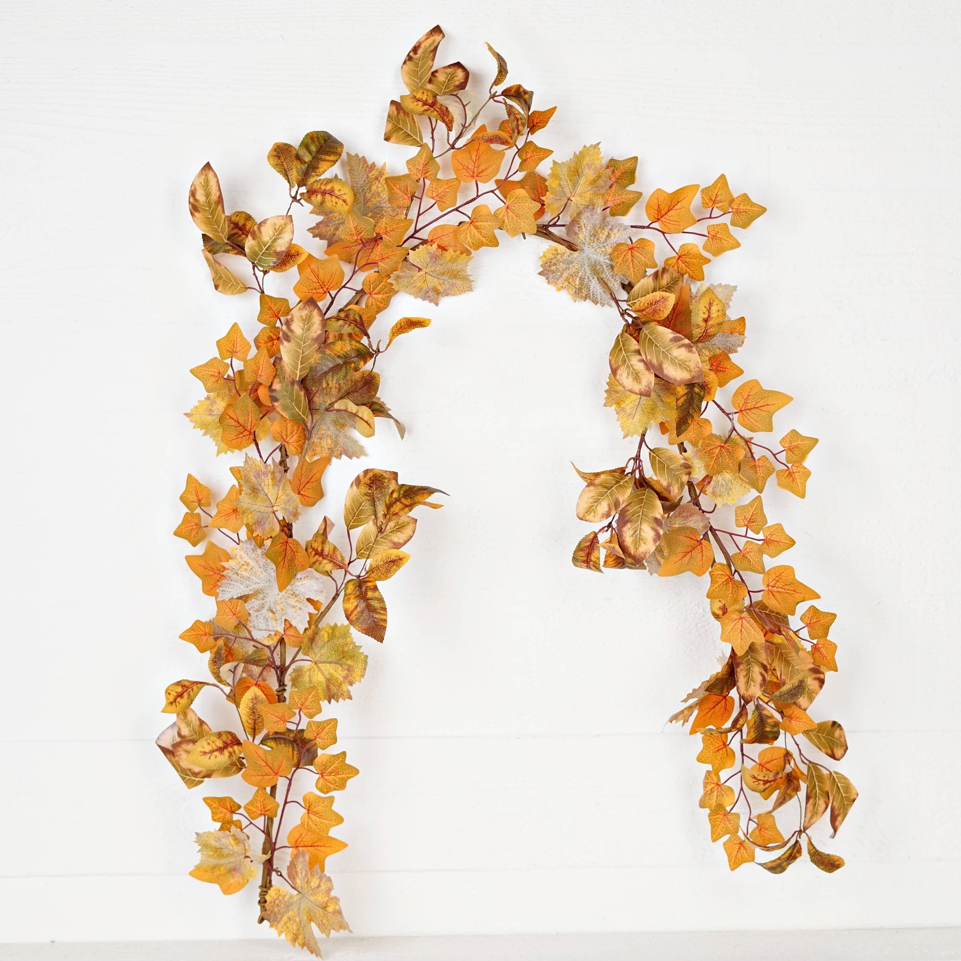 5ft Garland-Mix Late Autumn Leaves-