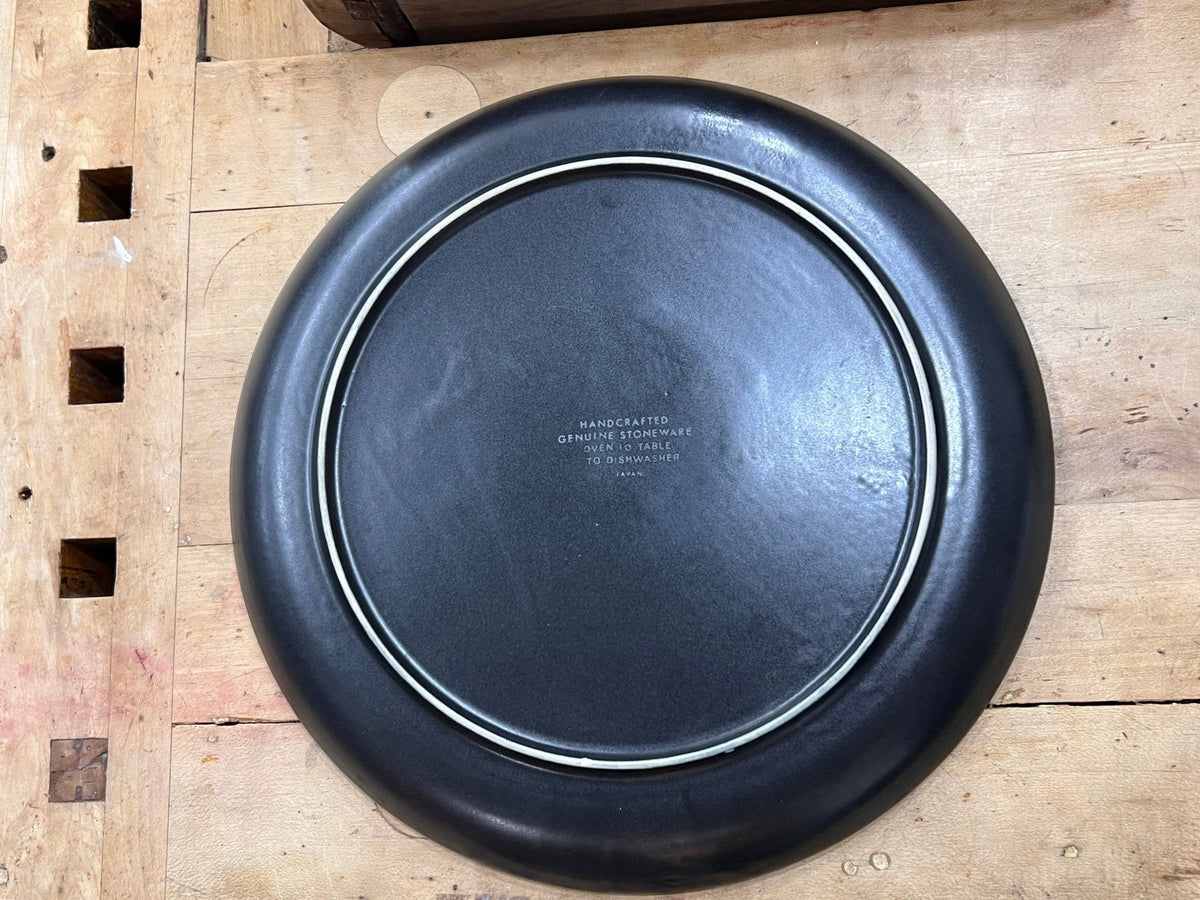 12" Ceramic Mustard & Black Platter 