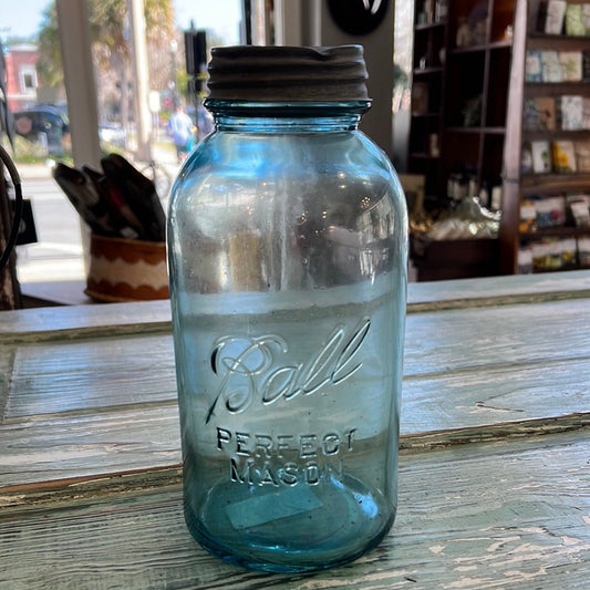 1/2 Gal. 1923-1933 Blue Ball Mason Jar - The Mustard Seed Collection, The Seed