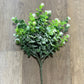 12" White & Green Leaf Floral Sprig - The Mustard Seed Collection, The Seed