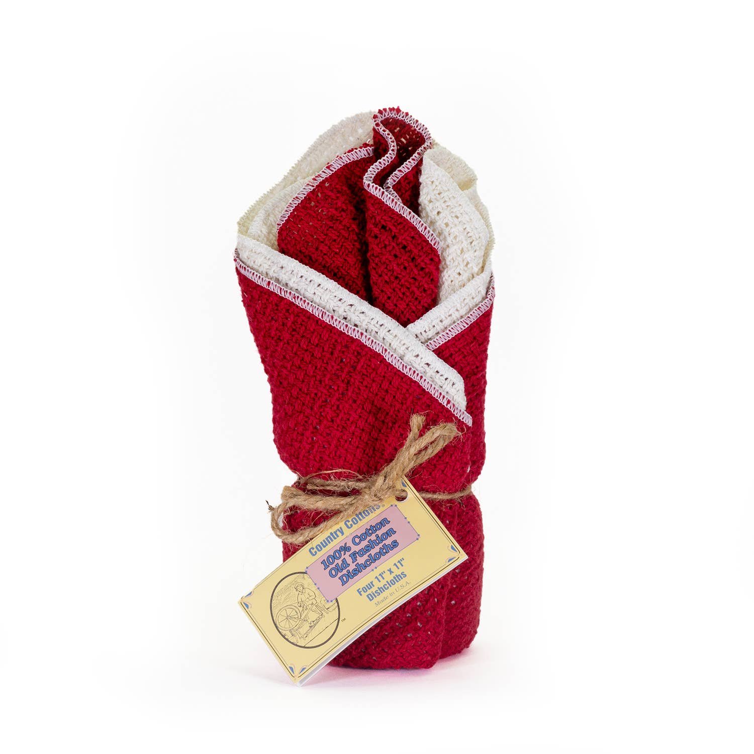 Cotton Dishcloths - Set of 4: Natural/Natural