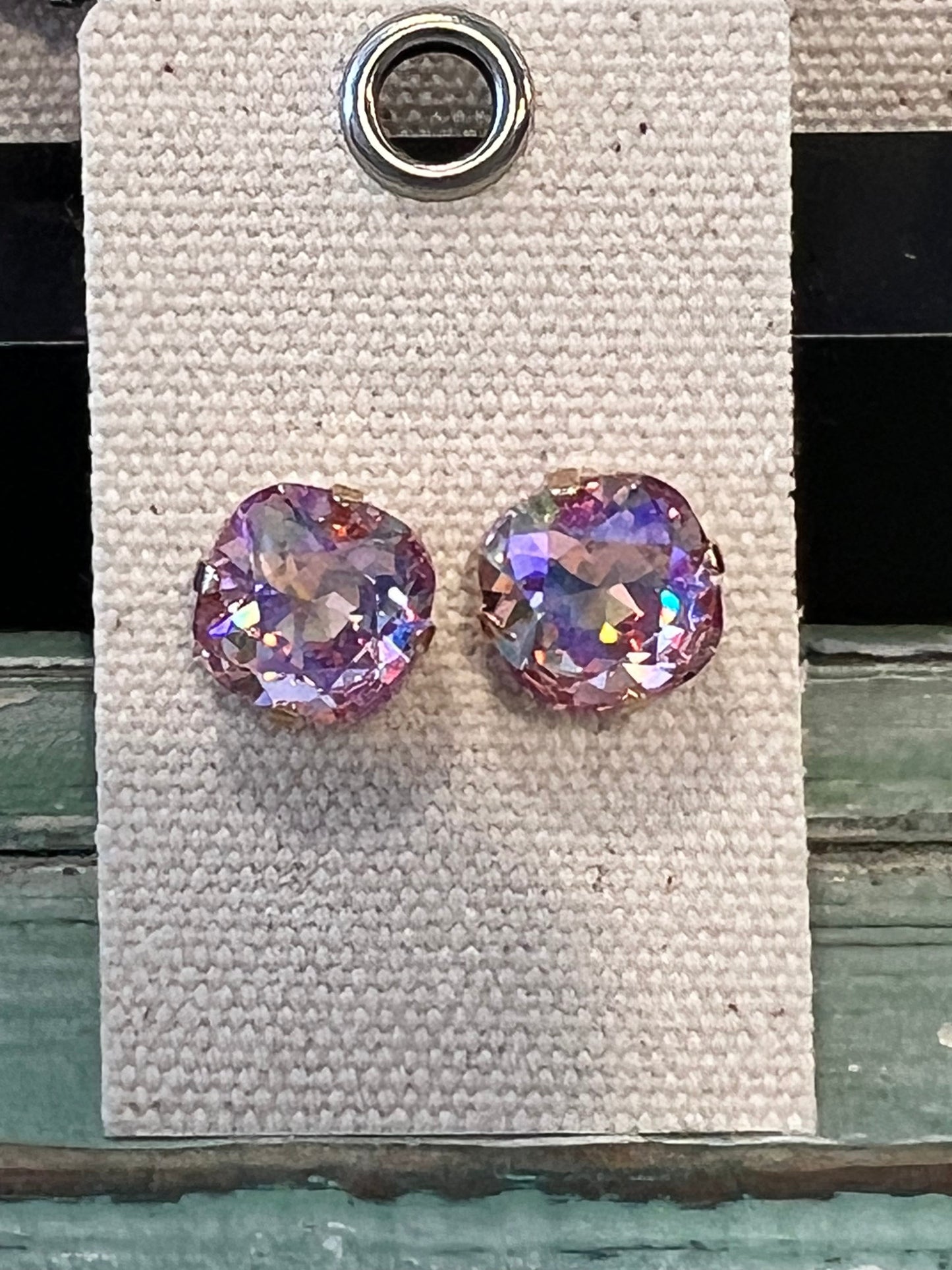 12mm Cushion Cut Austrian Crystal Clear Pink
