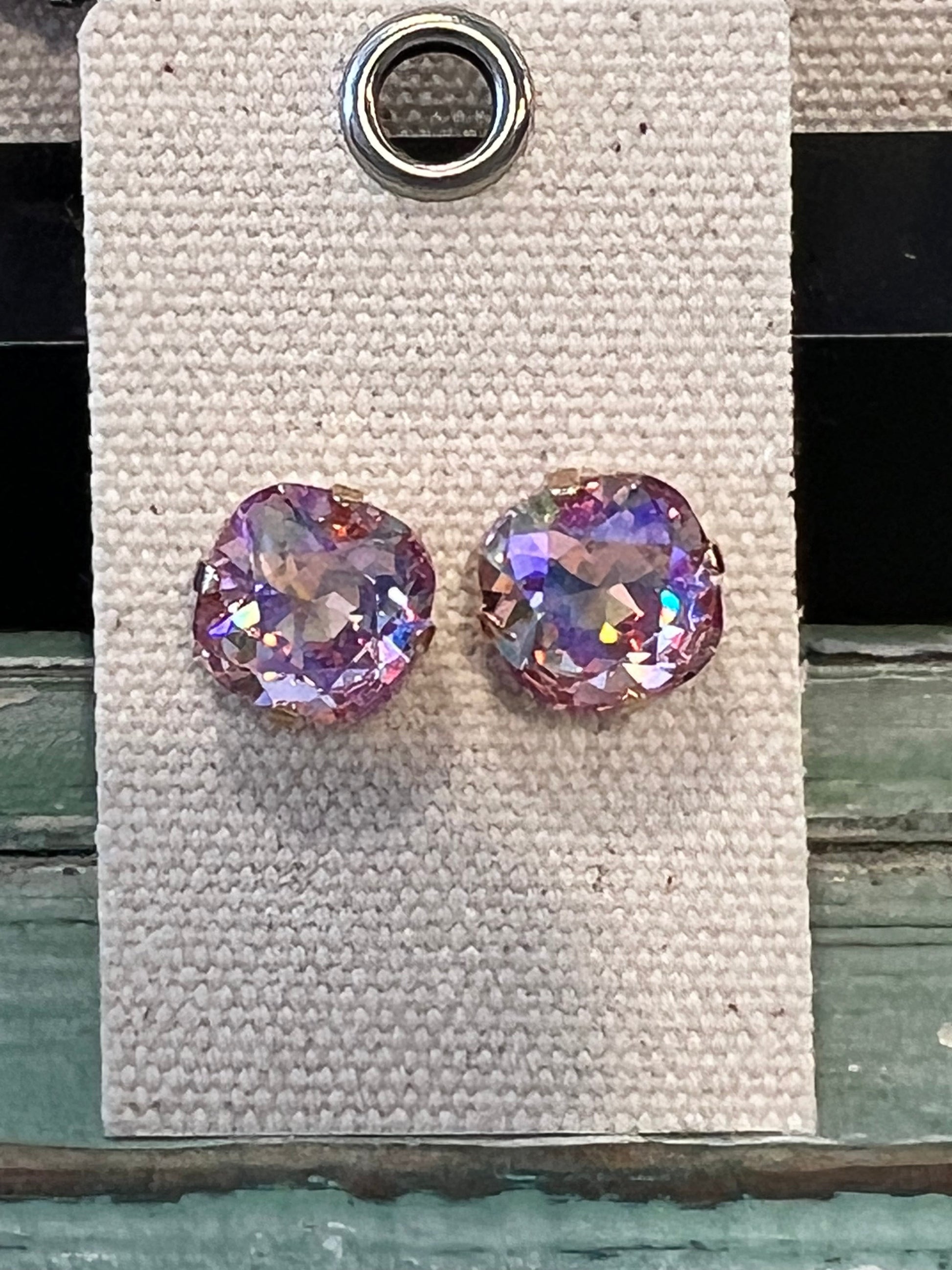 12mm Cushion Cut Austrian Crystal Clear Pink
