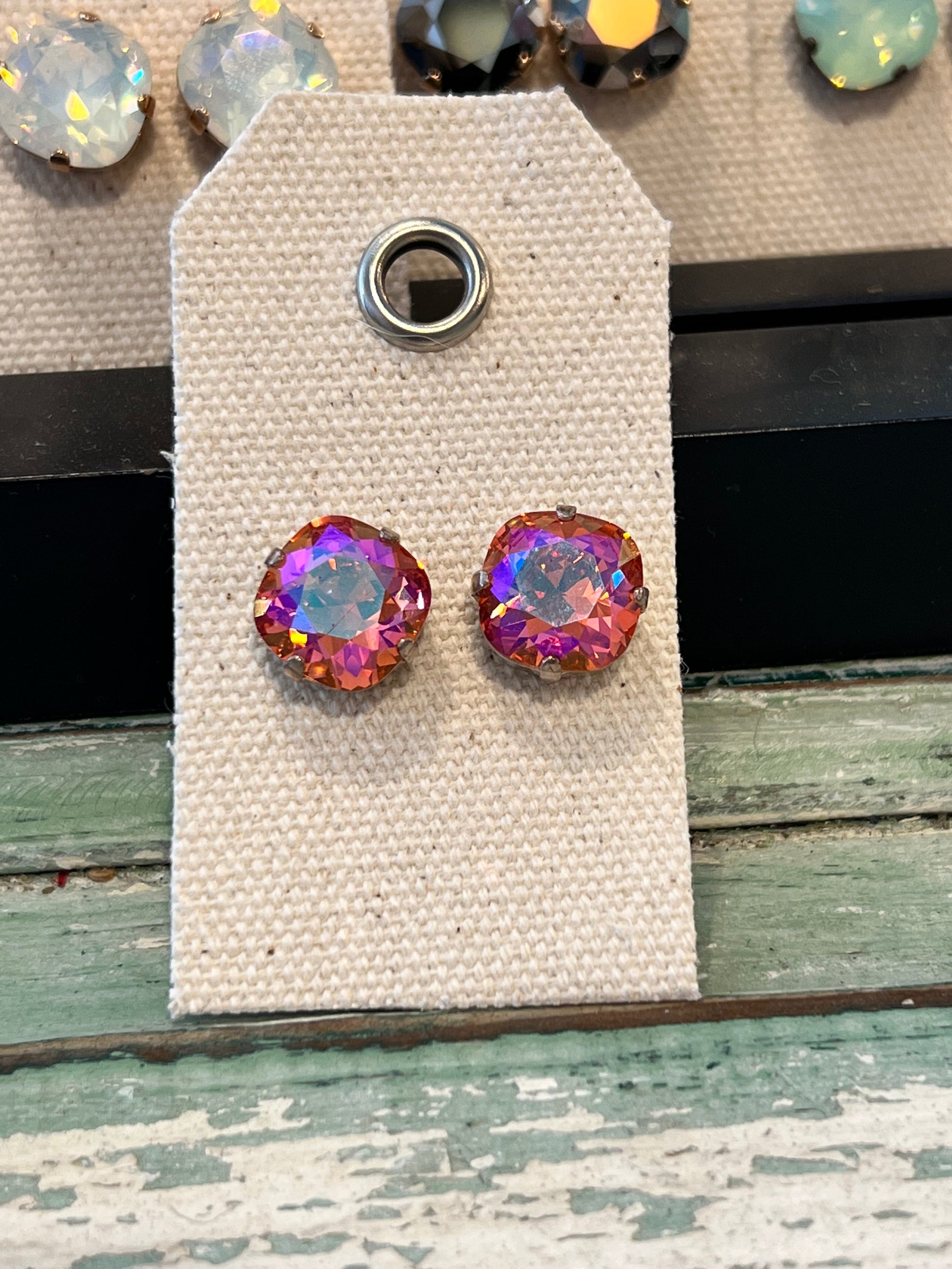 12mm Cushion Cut Austrian Crystal Fuscia
