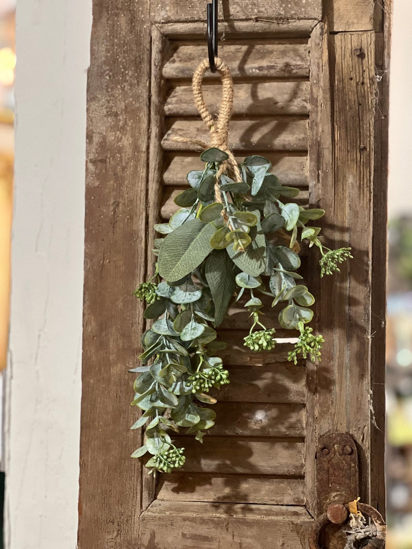 13" Green Leaf Hanger - The Mustard Seed Collection, The Seed