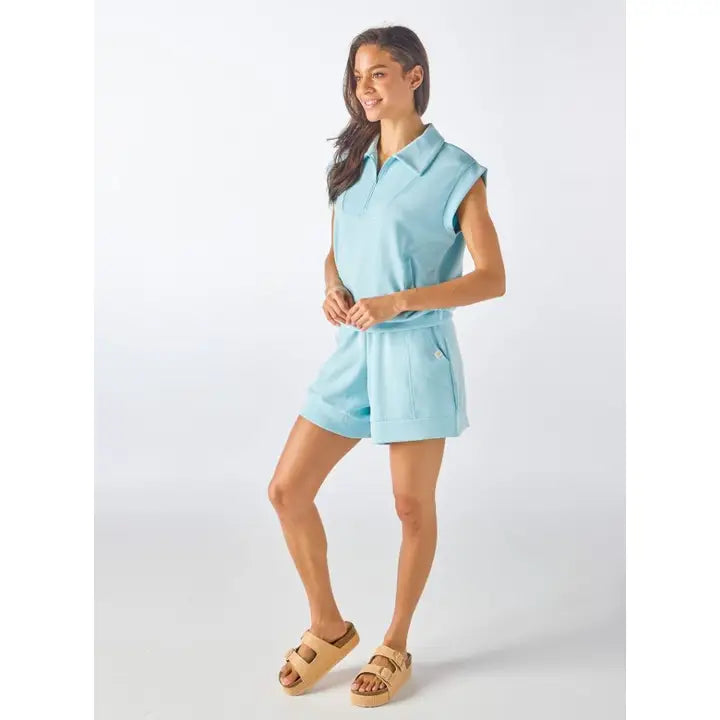 Tess Zip Up Short Sleeve Top