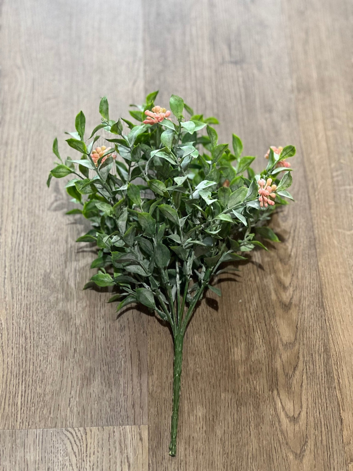 14" Pink & Green Floral Sprig - The Mustard Seed Collection, The Seed