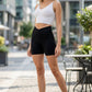 V-Waist Ribbed Shorts – High Waist Sculpt Fit: Black MIO WHOLESALE