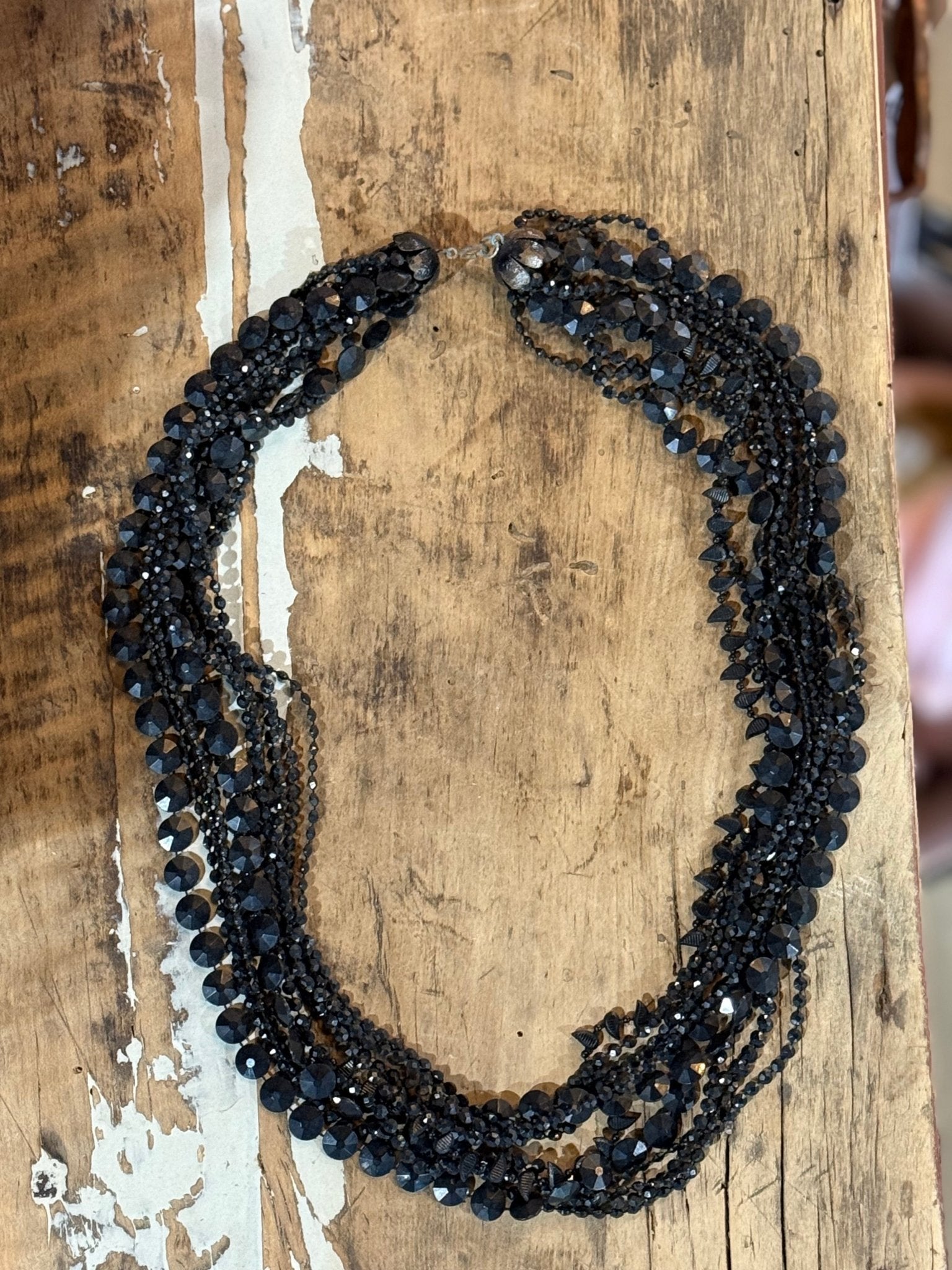 14"Vintage Black Necklace - The Mustard Seed Collection, The Seed