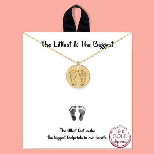 Set of Two Dainty Chain Link Necklace Set Featuring Friendship Loop Pendant With Cubic Zirconia Accents Gold