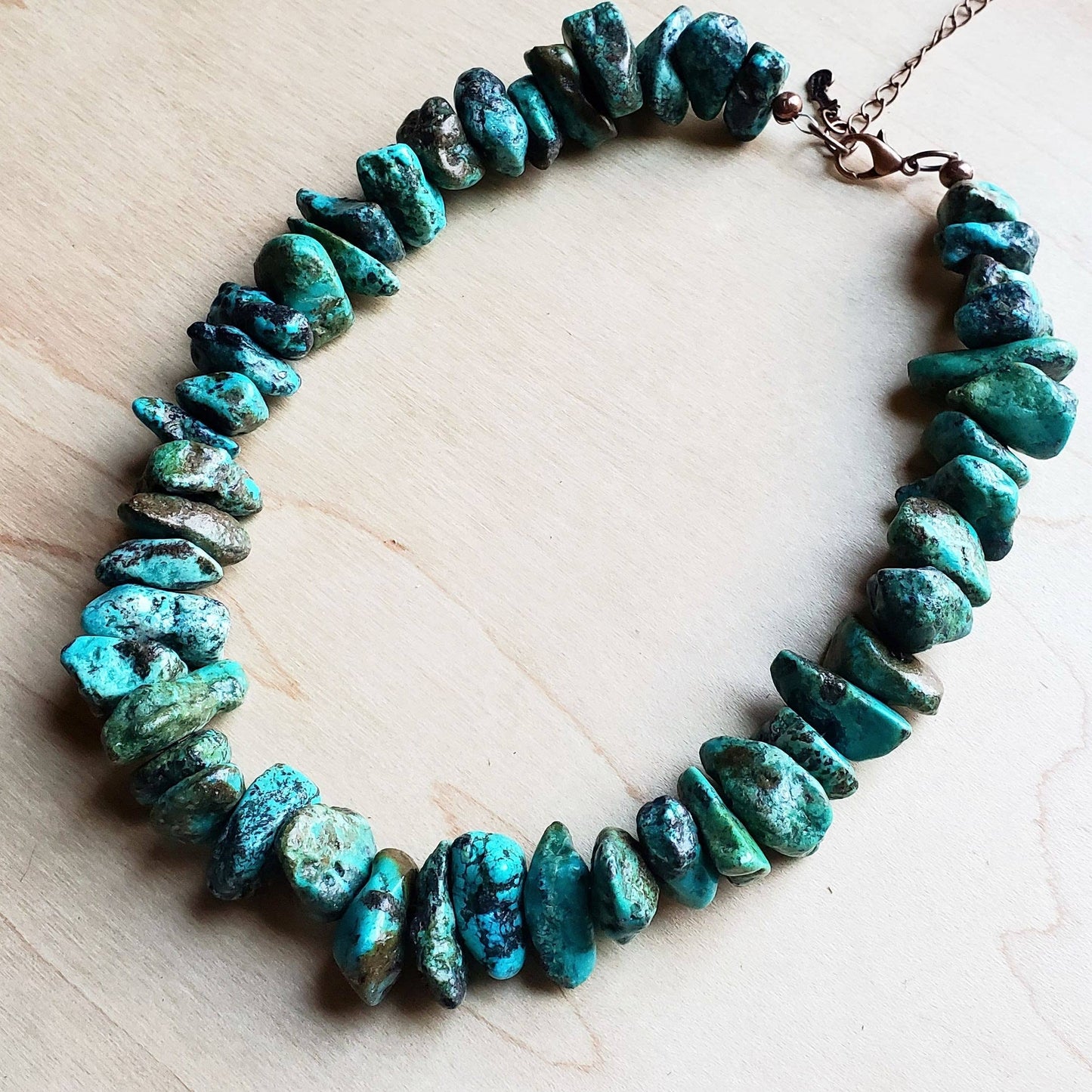 Chunky Genuine Natural Turquoise Beaded Collar Necklace