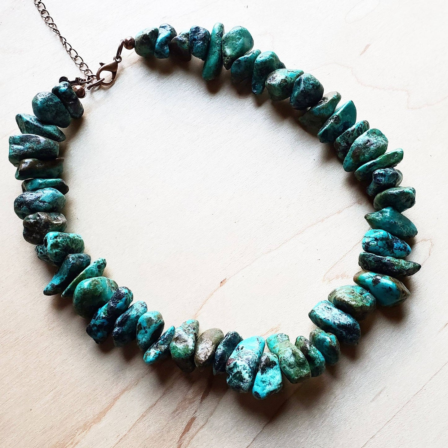 Chunky Genuine Natural Turquoise Beaded Collar Necklace