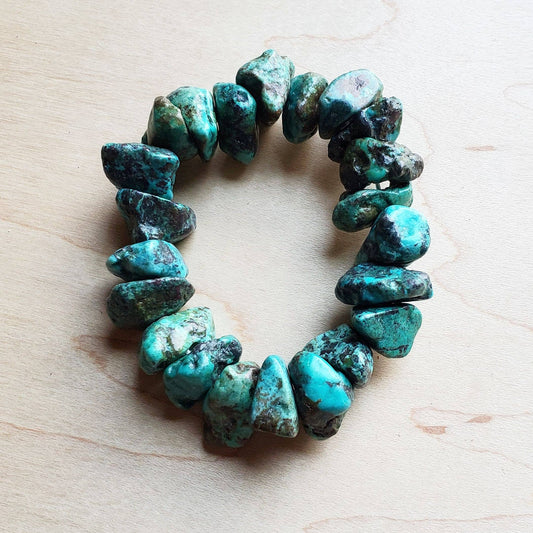 Chunky Genuine Natural Turquoise Beaded Bracelet