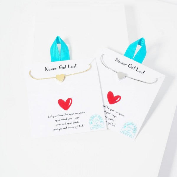 Snake Chain Necklace Featuring Metal Tone Heart Pendant