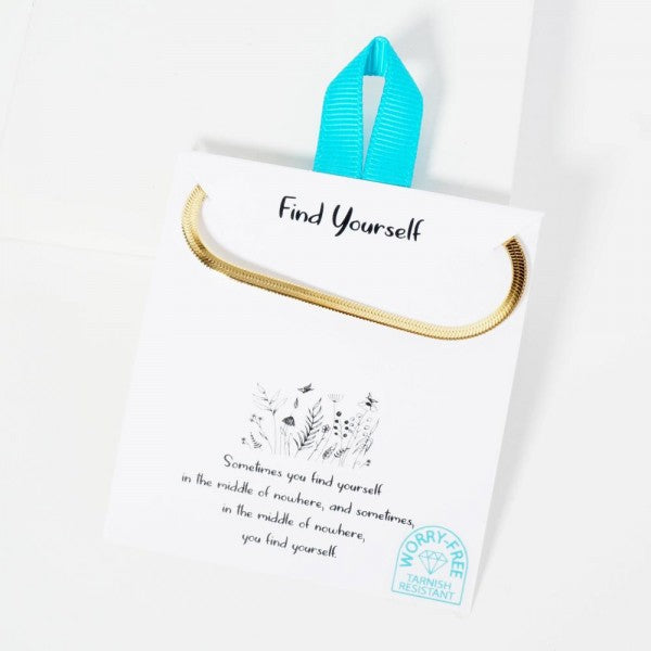 Herringbone Chain Necklace Gold