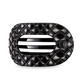 Flat Round Hair Clip | Large | Jet Black Quilted