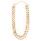 Layered Metal Tone Beaded Necklace Two Tone
