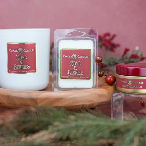 Cedar & Berries: Jar Candle 14oz Circle E Candles