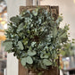 16" Green Leaf Wreath / Candle Ring - The Mustard Seed Collection, The Seed