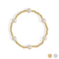 18K Gold PVD 8mm Kiska Glass Pearl Stretch Bracelet: Gold WJW
