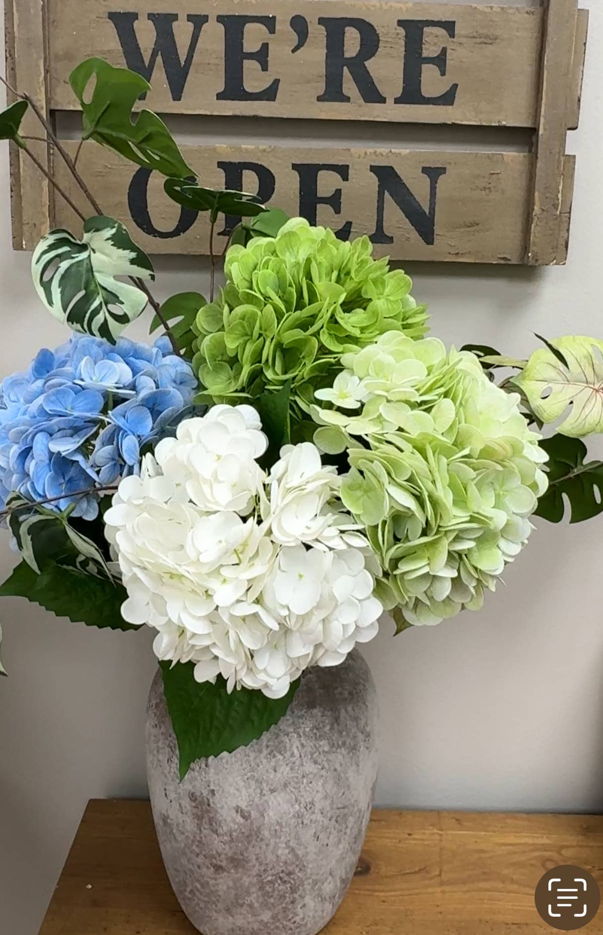 18" Large Bloom Supreme Real Touch Hydrangea: Soft Blue