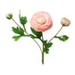 18"-Ultra Realistic Artificial Real Touch Ranunculus: White with Lavender Trim - The Mustard Seed Collection, The Seed
