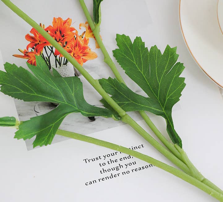 18"-Ultra Realistic Artificial Real Touch Ranunculus: White with Lavender Trim - The Mustard Seed Collection, The Seed