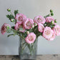 18"-Ultra Realistic Artificial Real Touch Ranunculus: White with Lavender Trim - The Mustard Seed Collection, The Seed