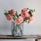 18"-Ultra Realistic Artificial Real Touch Ranunculus: White with Lavender Trim - The Mustard Seed Collection, The Seed