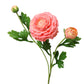 18"-Ultra Realistic Artificial Real Touch Ranunculus: White with Lavender Trim - The Mustard Seed Collection, The Seed