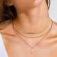 18K Gold Non-Tarnish Layering Box Chain Necklace: Gold - The Mustard Seed Collection, The Seed