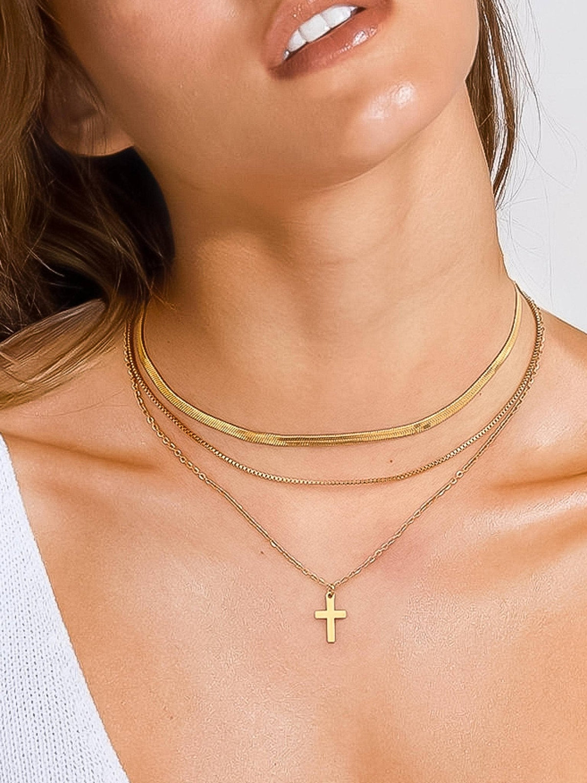 18K Gold Non-Tarnish Layering Box Chain Necklace: Gold - The Mustard Seed Collection, The Seed