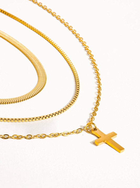 18K Gold Non-Tarnish Layering Box Chain Necklace: Gold - The Mustard Seed Collection, The Seed