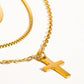 18K Gold Non-Tarnish Layering Box Chain Necklace: Gold - The Mustard Seed Collection, The Seed