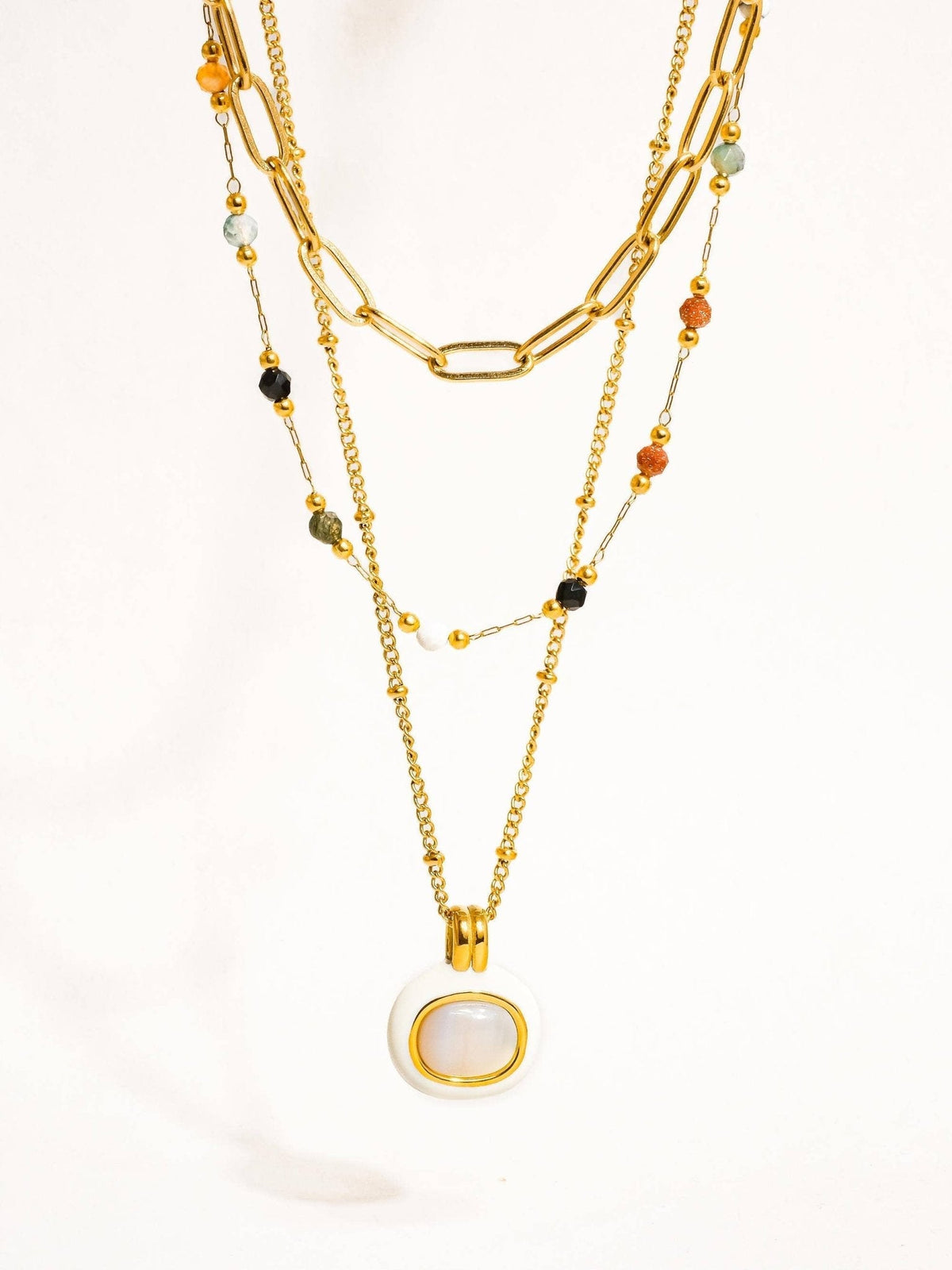 18k Gold Non-Tarnish Stackable Necklaces : Yellow Gold / Charlee-Gold - The Mustard Seed Collection, The Seed