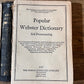 1927 - The New Popular Pocket Webster Dictionary Book 