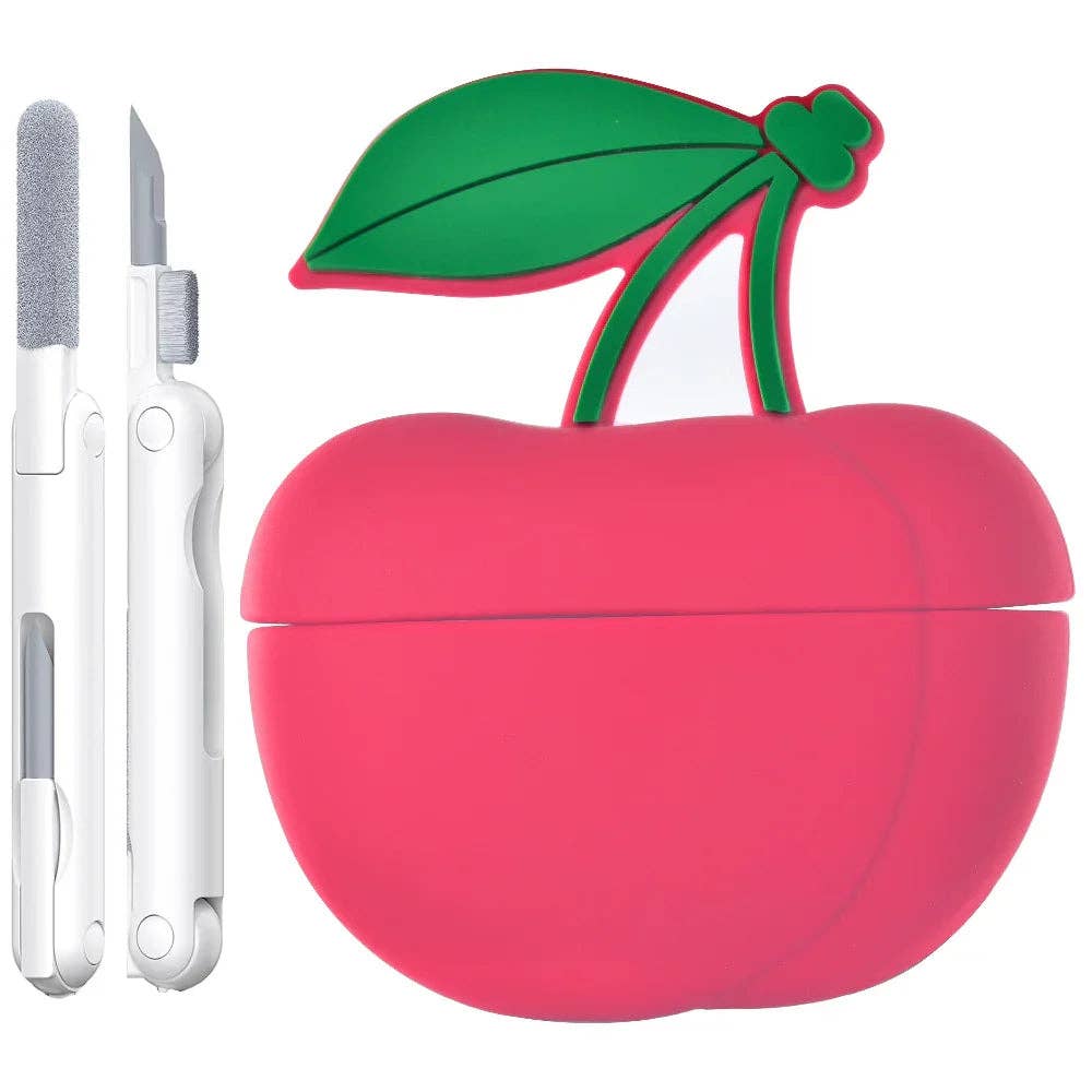 Cherry Silicone Case + Cleaning Tool for AirPods Pro®: Red Posh Tech