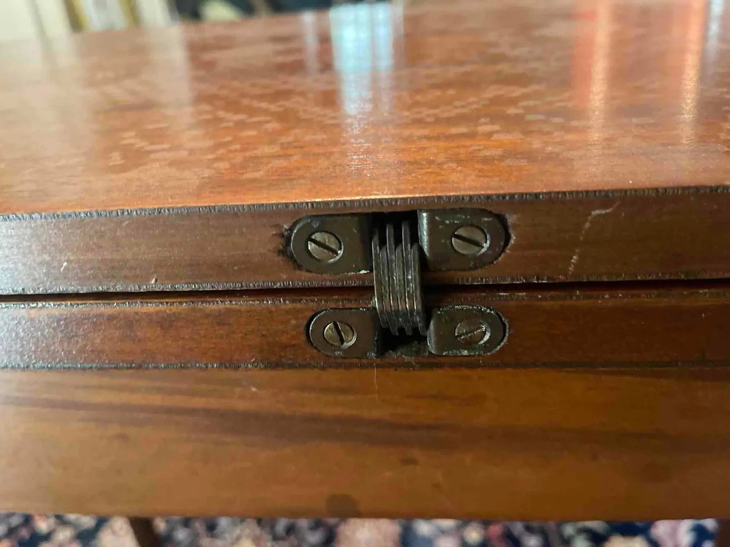 Antique Mahogany Flip-Top Console Table — Transformable Dining / Game Table