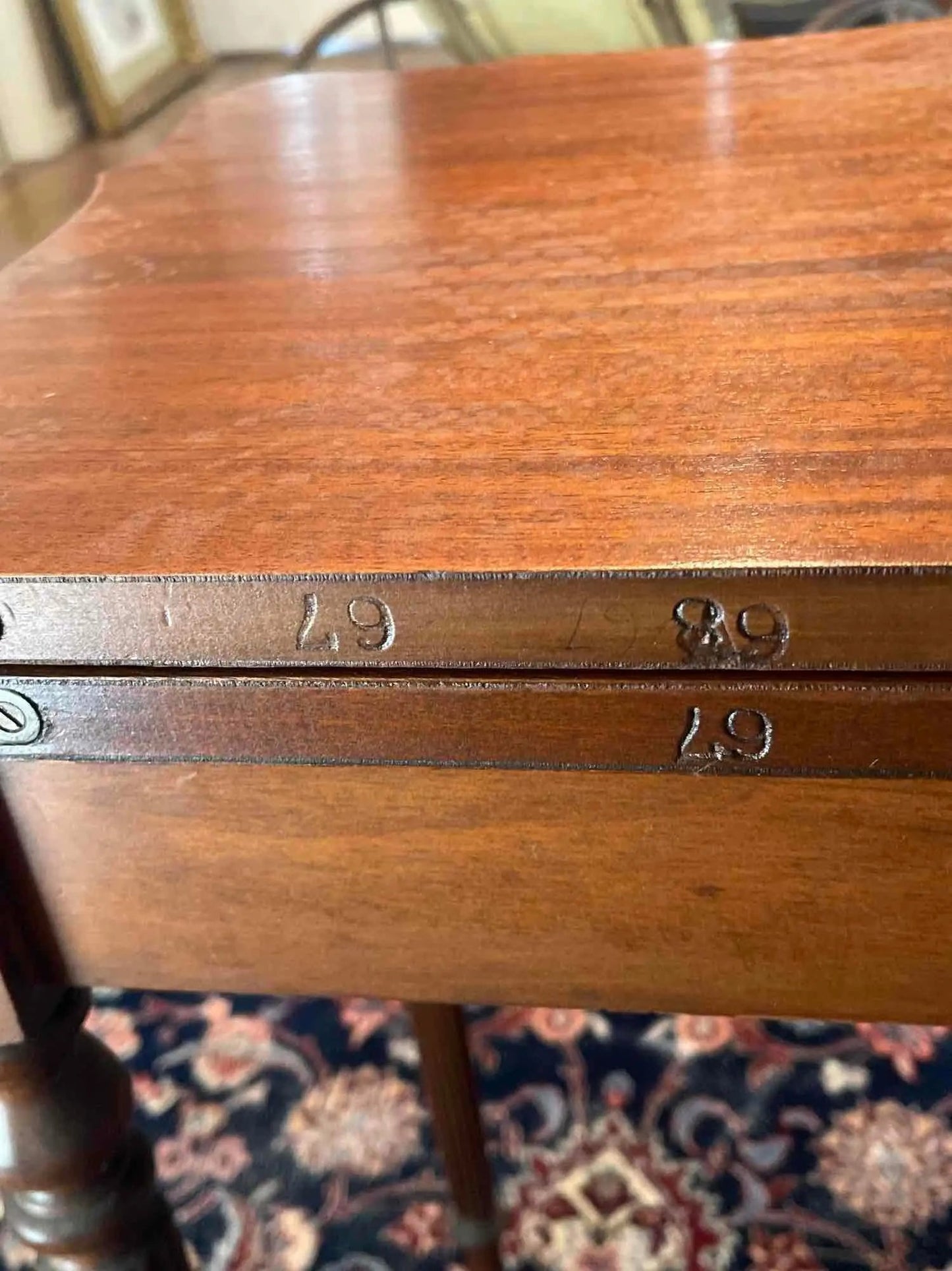 Antique Mahogany Flip-Top Console Table — Transformable Dining / Game Table