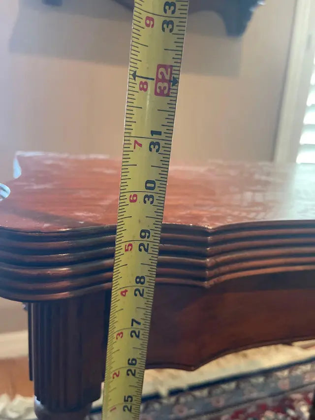 Antique Mahogany Flip-Top Console Table — Transformable Dining / Game Table