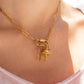 18K Gold PVD Paperclip Carabiner Necklace: Gold / 16+2" WJW