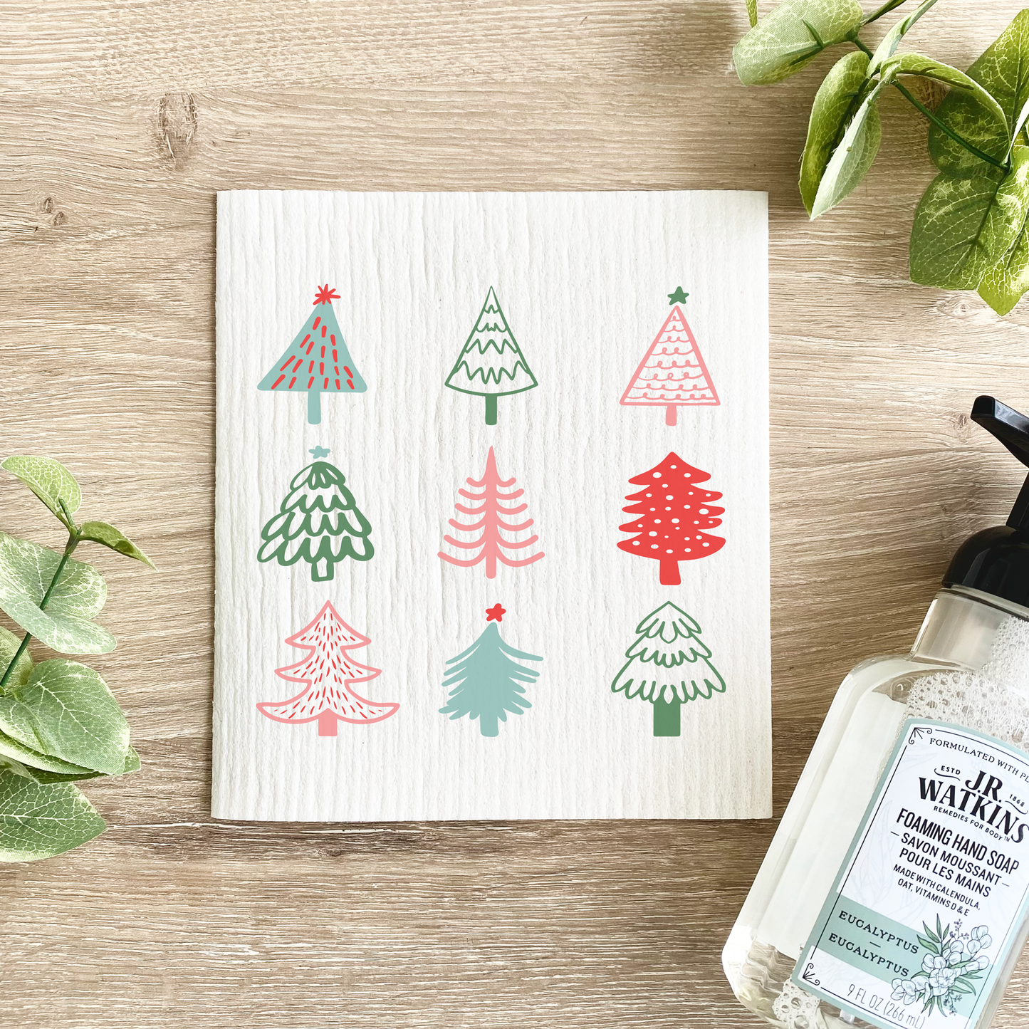 Colorful Christmas Trees - Swedish Dishcloth