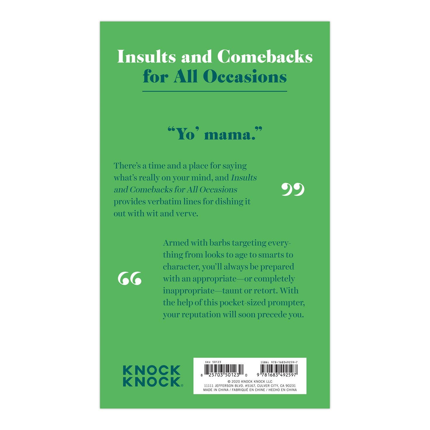Insults & Comebacks Lines for All Occasions: Trade Paperback