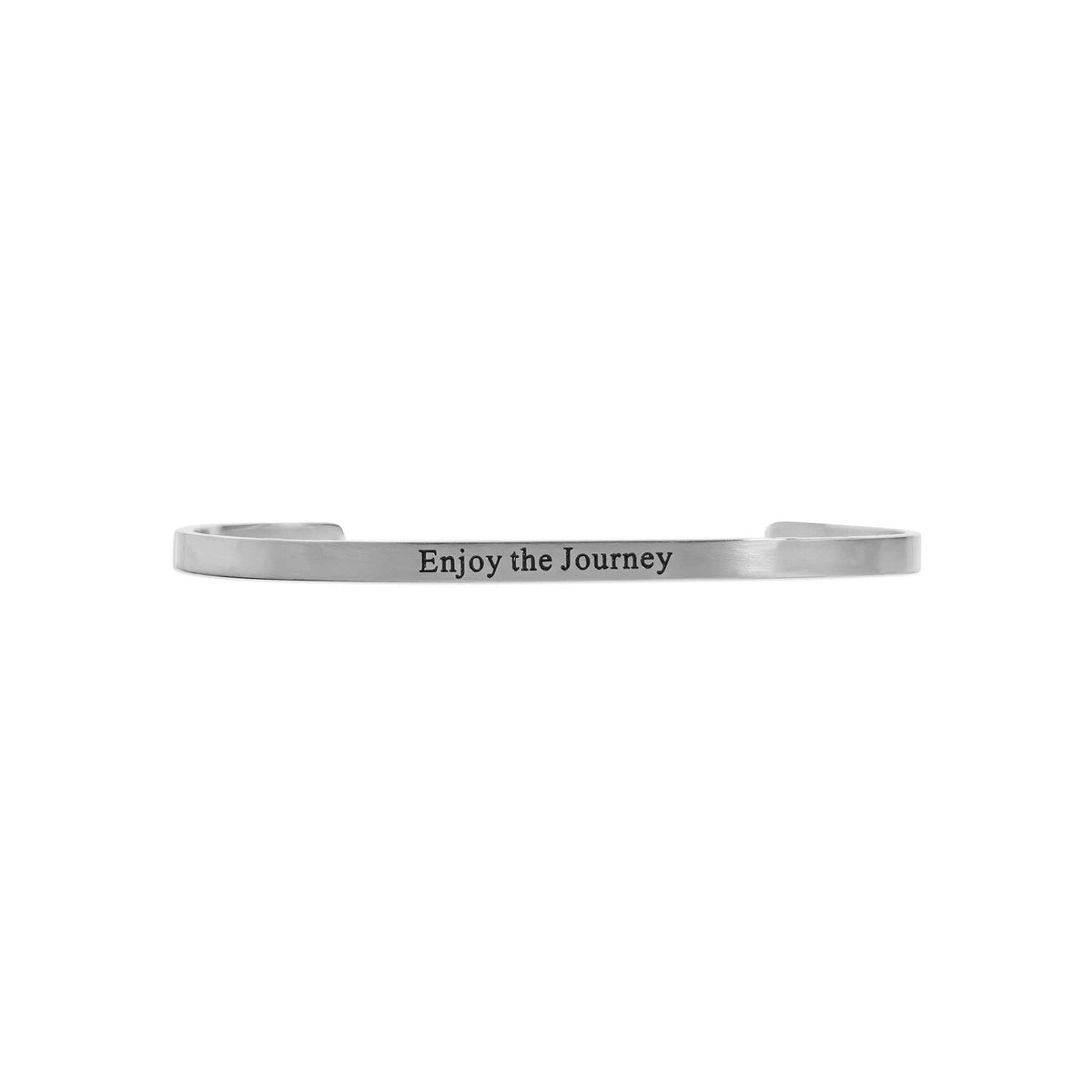 18K Gold PVD Enjoy the Journey Engraved Bangle Bracelet: Gold WJW