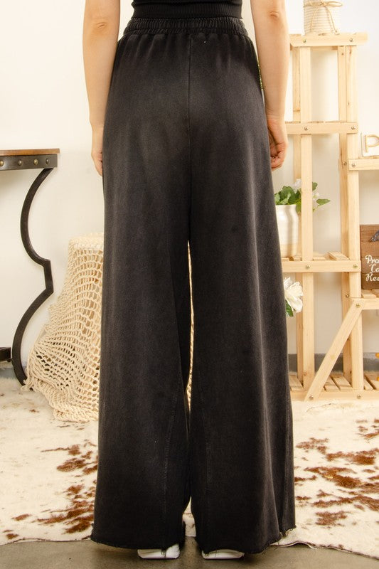 MINERAL-WASHED BIG FRONT POCKETS LOUNGE PANTS